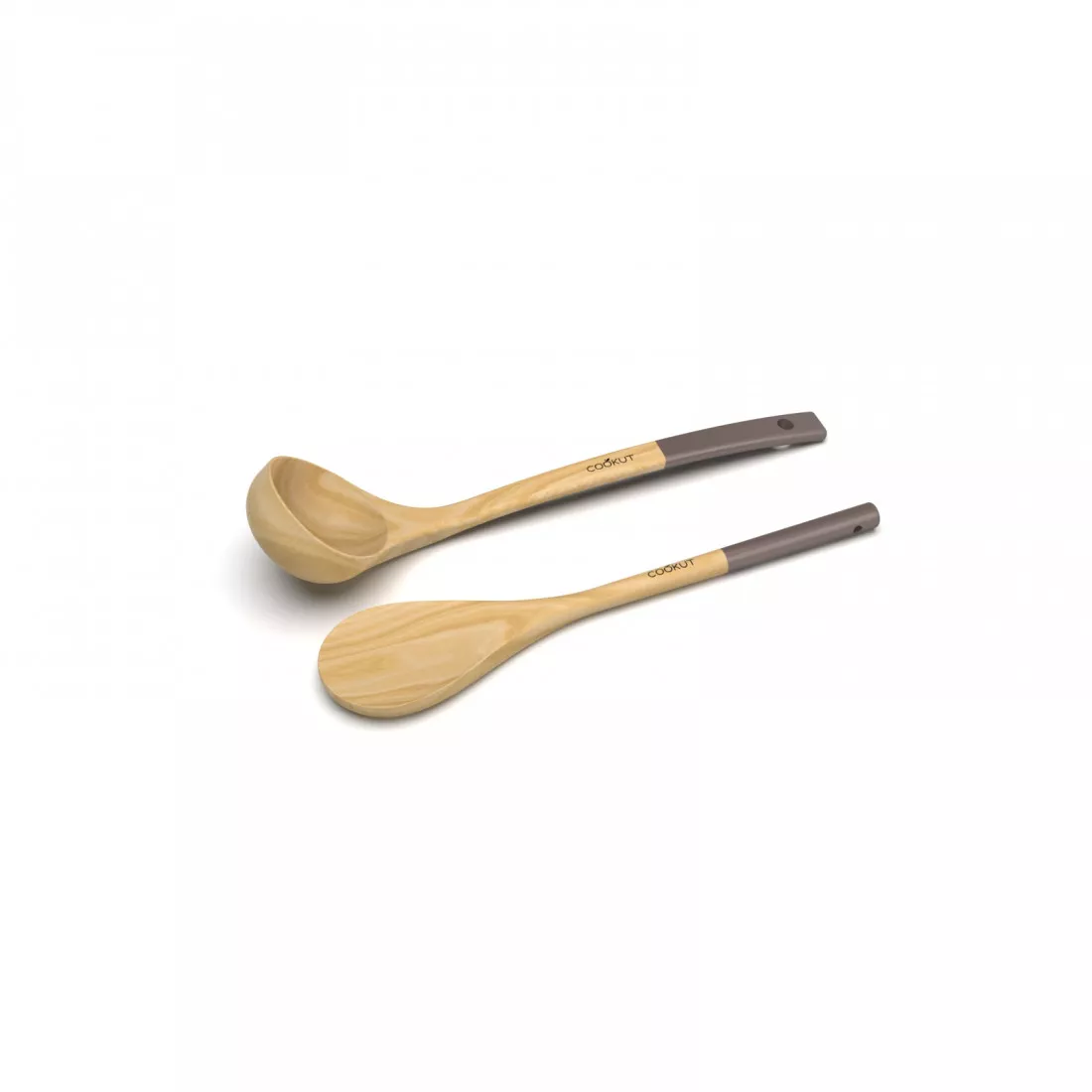 Set cuillère et louche en bois moka